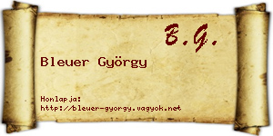Bleuer György névjegykártya