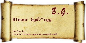 Bleuer György névjegykártya