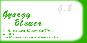 gyorgy bleuer business card